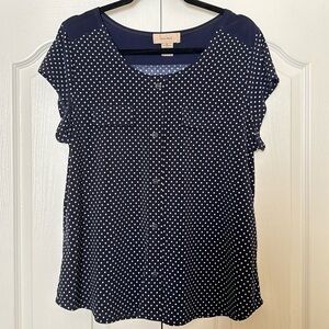 Diana Bell Navy Polka Dot Blouse XL